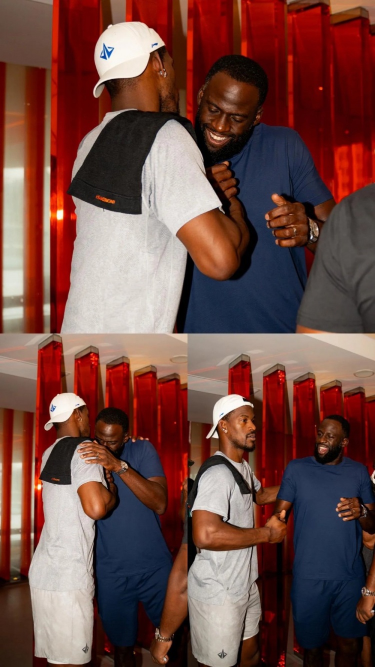 碰上了！同期中国行的追梦和巴特勒相聚甚欢 后者笑成表情包